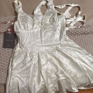Ivory Floaty Mini Dress